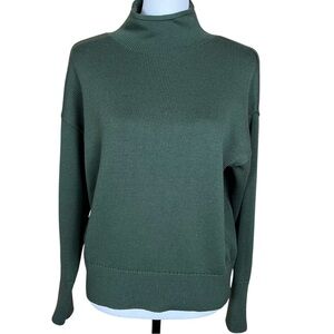 Industry Republic Women’s S Green High Mock Neck Sweater Silk Cashmere Classic